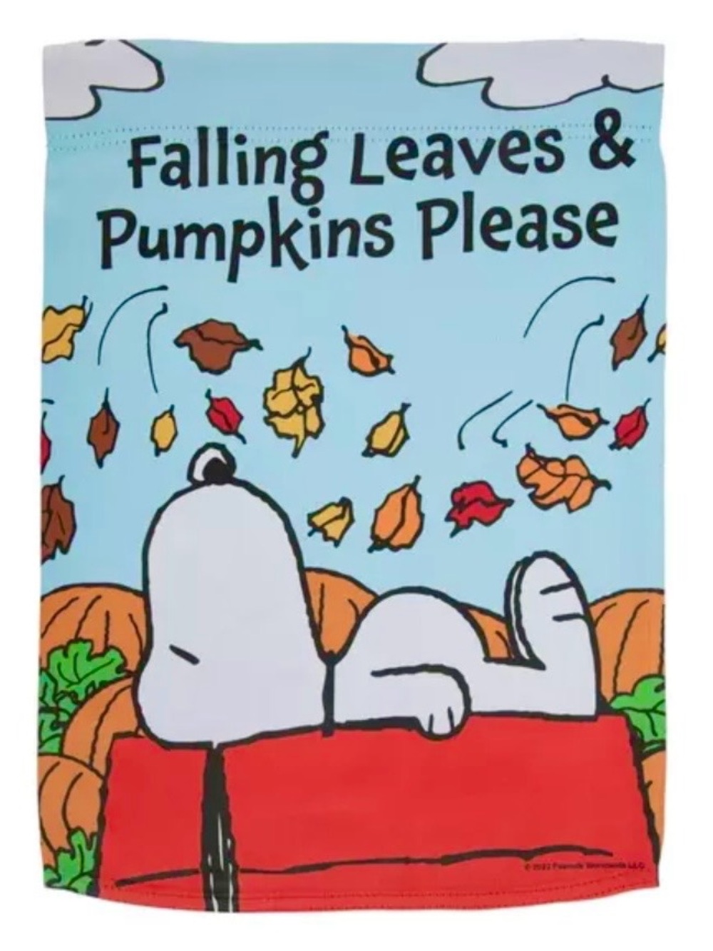 Falling leaves & pumpkins please Snoopy garden flag